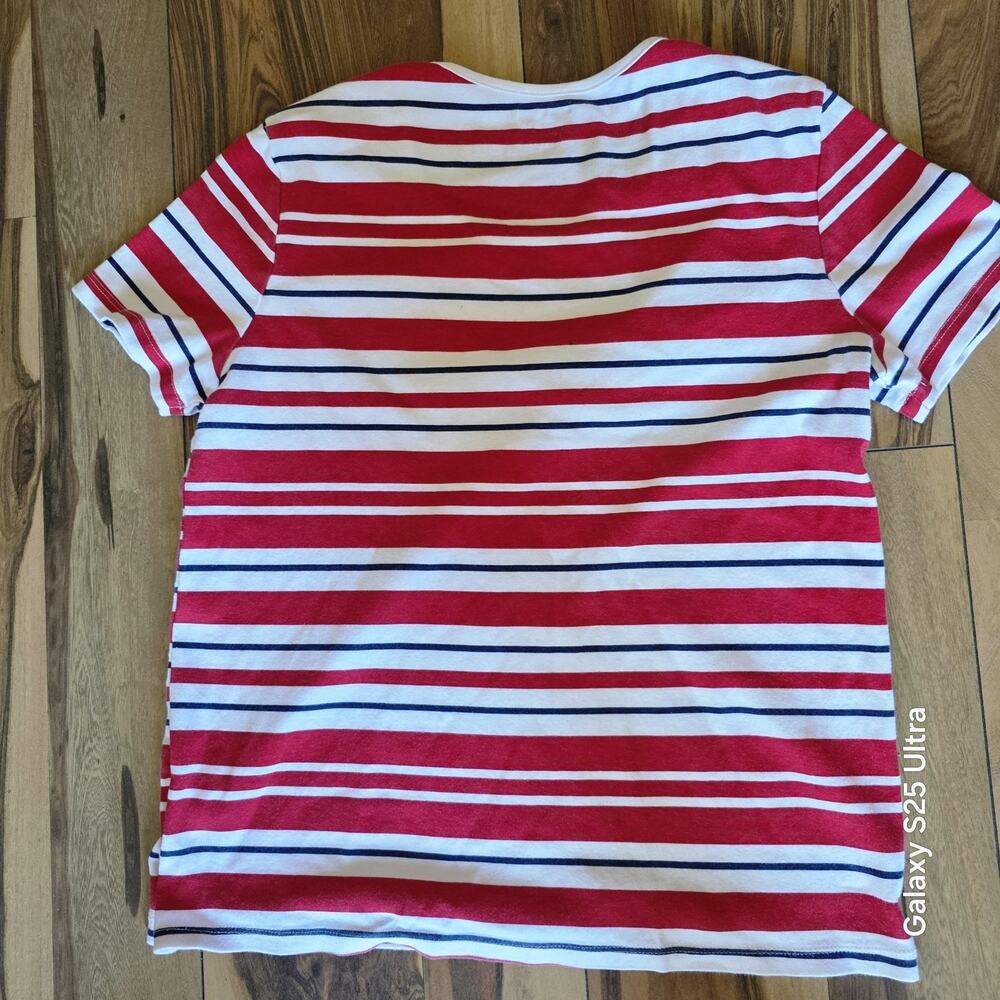 American Eagle Red White Blue Womans Shirt L‎ (12-14) Patriotic USA 4th Of July